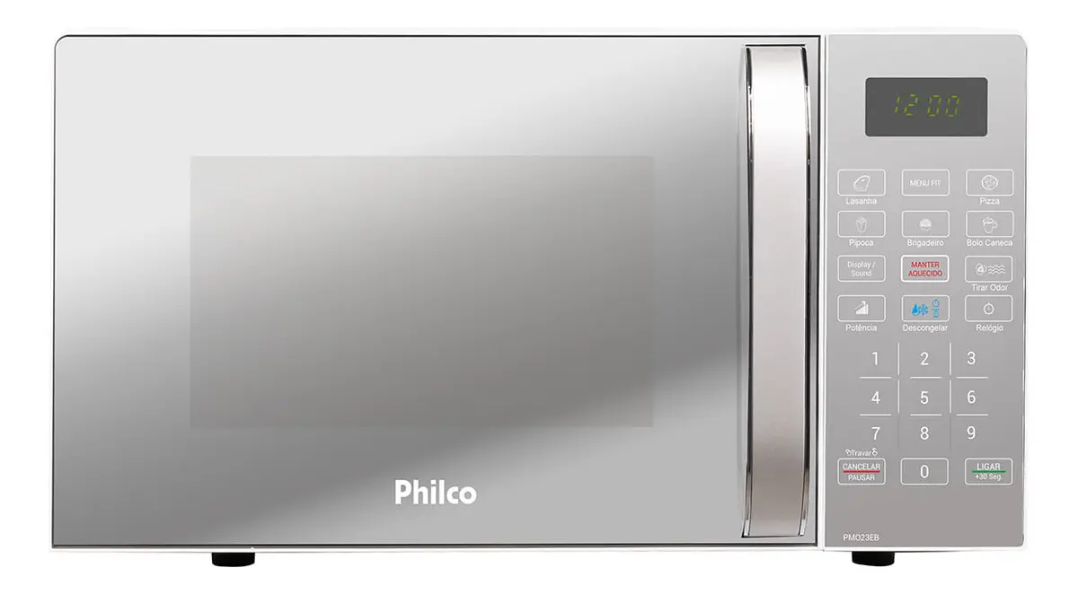 Micro-ondas Philco PMO23EB espelhado 20 litros