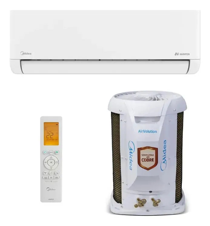 Ar-condicionado Midea Airvolution 9.000 BTUs frio R-32 split inverter branco