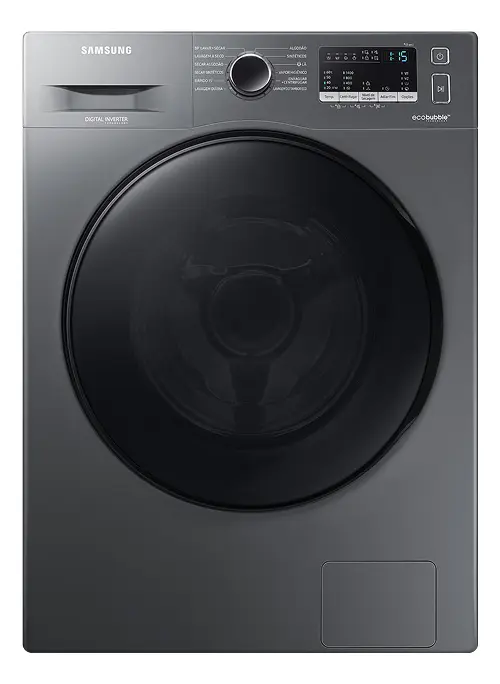 Máquina de Lavar Samsung WD11A Ecobubble Lava e Seca Inox 11kg