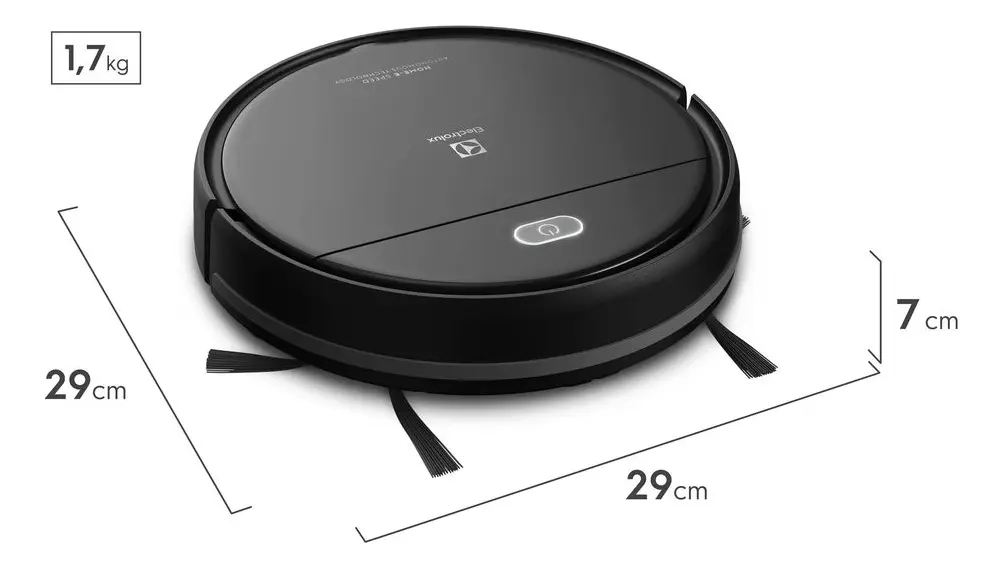 Robô aspirador Electrolux ERB10 preto bivolt que varre, aspira e passa pano com filtro HEPA